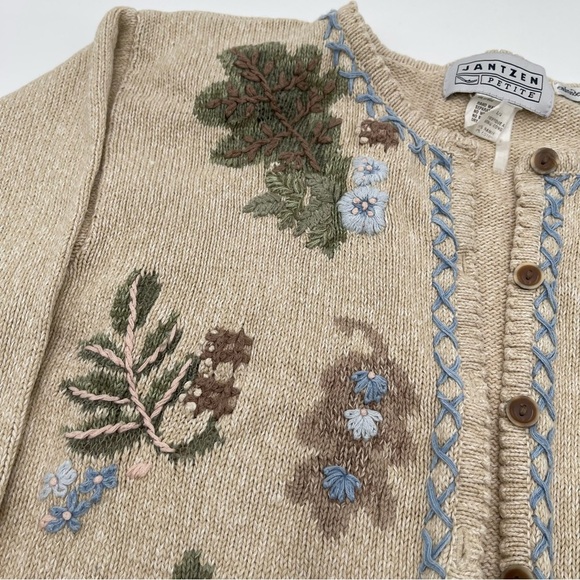 Women’s Vintage Jantzen Classics Cardigan Sweater Hand Embroidered Large * READ* - Picture 6 of 14